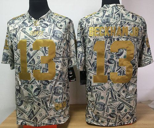 Nike Giants #13 Odell Beckham Jr Dollar Fashion Men's Stitched NFL Elite Jersey